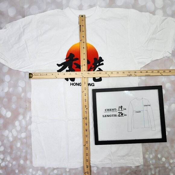 Hong Kong White Single Stitch Vintage T-Shirt, Men's Smalll - Picture 5 of 7